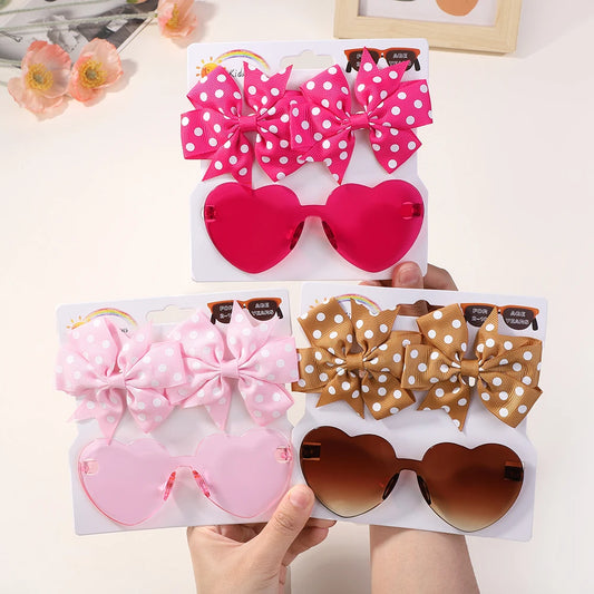 Girls' three-piece headwear and sunglasses set
