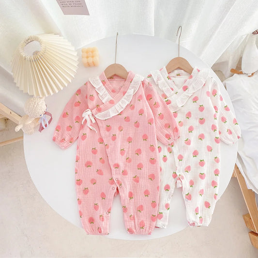 Baby Girls' Long-Sleeve Plaid Romper – Fall Outfit