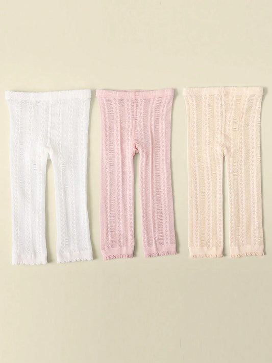 Girls breathable mesh lace leggings pants for summer everyday wear