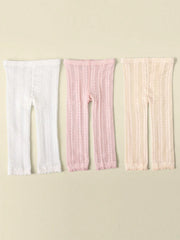 Girls breathable mesh lace leggings pants for summer everyday wear