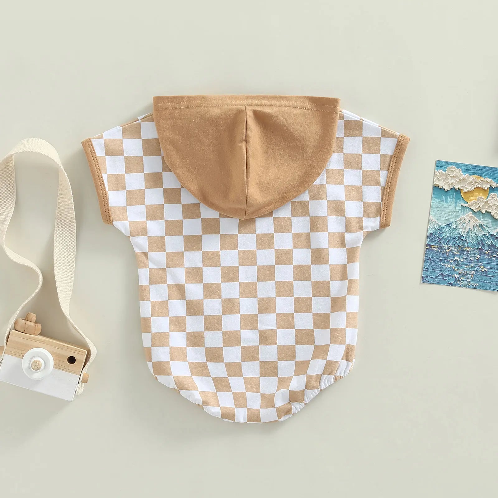 Checkerboard Print Baby Outfit