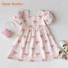 Girls Bow Print Dress