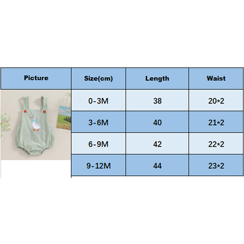 Baby Girl Duck-Print Sleeveless Romper Jumpsuit