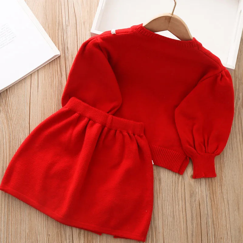 Sweater and Skirt School Set