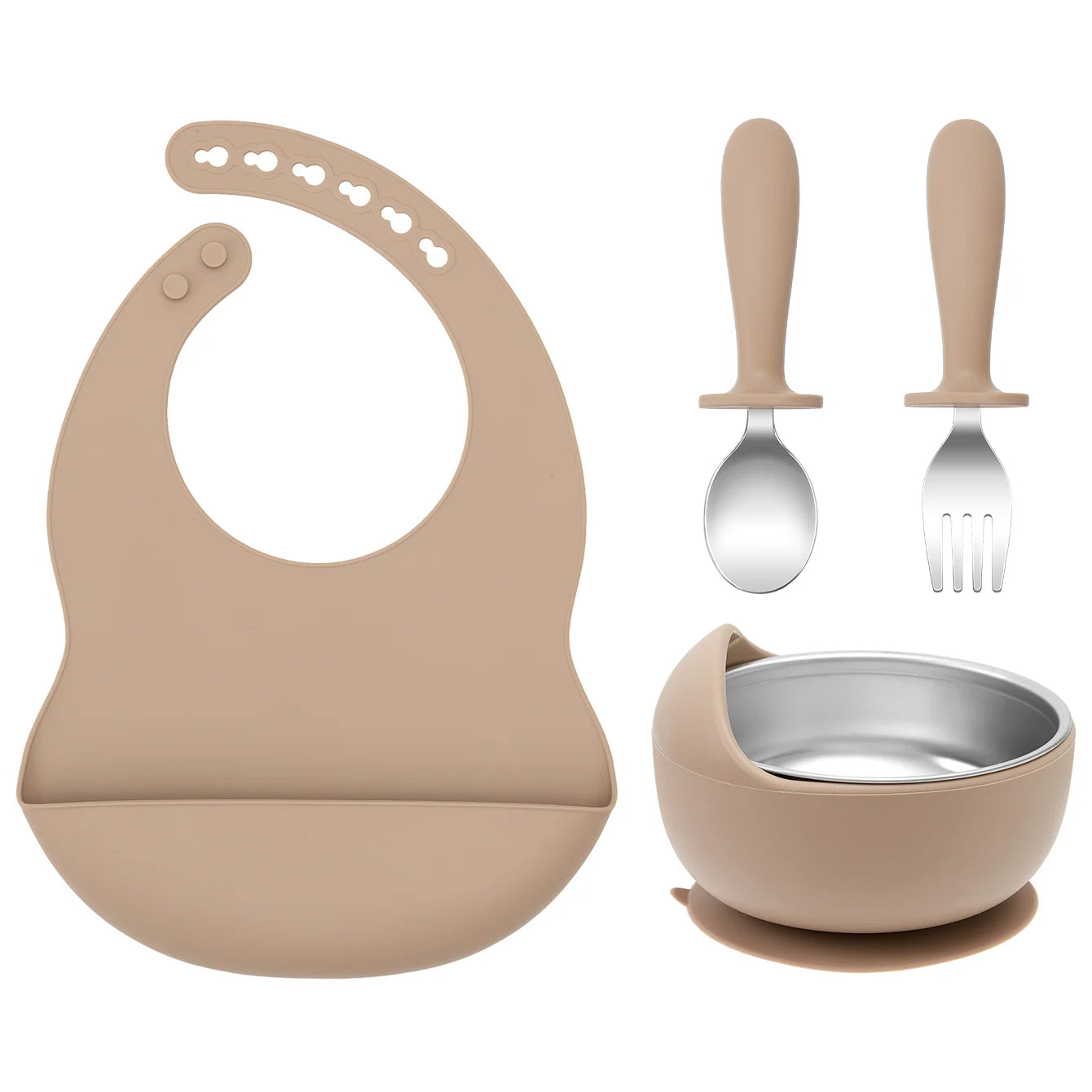 4PCS Stainless Steel Baby Feeding Set