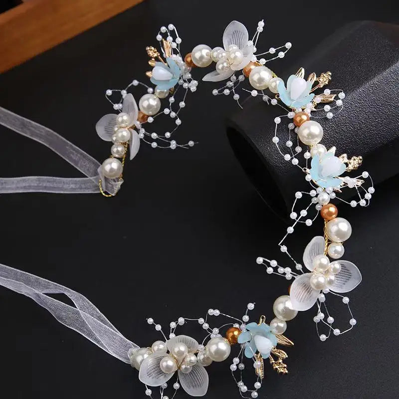 Fairy Girl Flower Pearl  Red Headband - PAMU8
