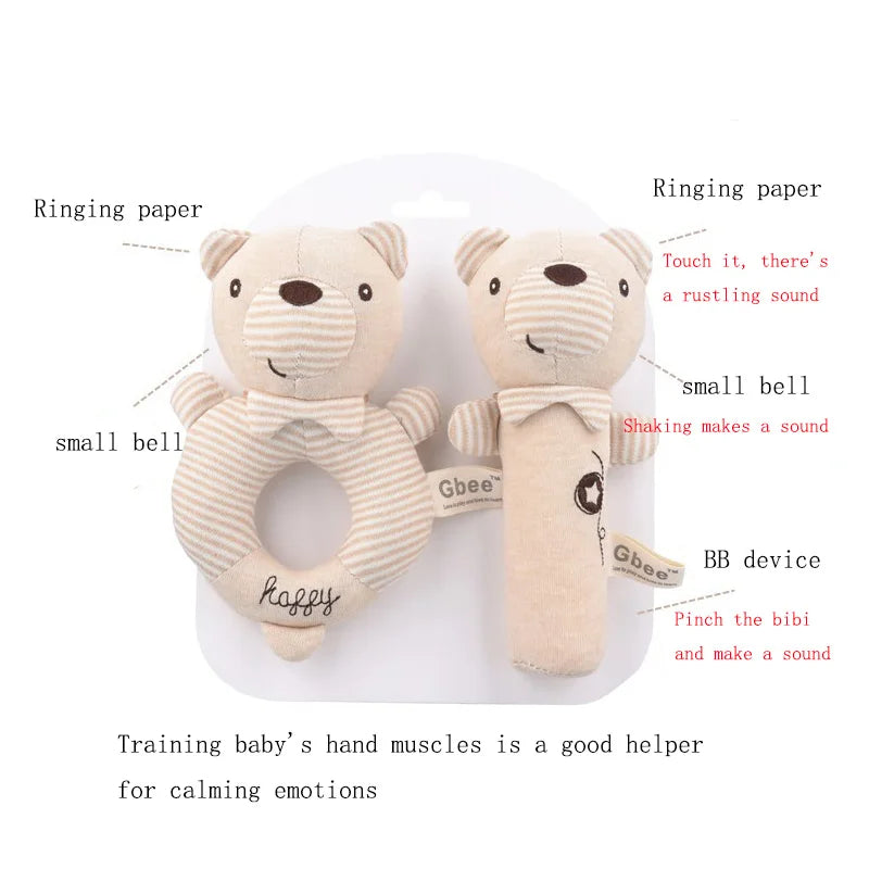 Cartoon Animal Baby Plush Rattle Baby Toy - PAMU8