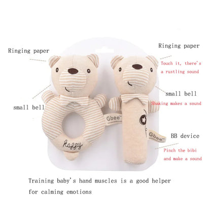 Cartoon Animal Baby Plush Rattle Baby Toy - PAMU8