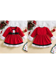 Velvet Christmas Girl Dress