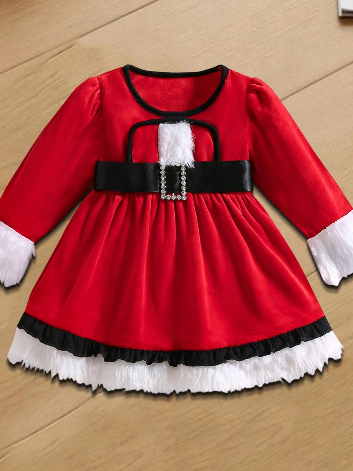 Velvet Christmas Girl Dress