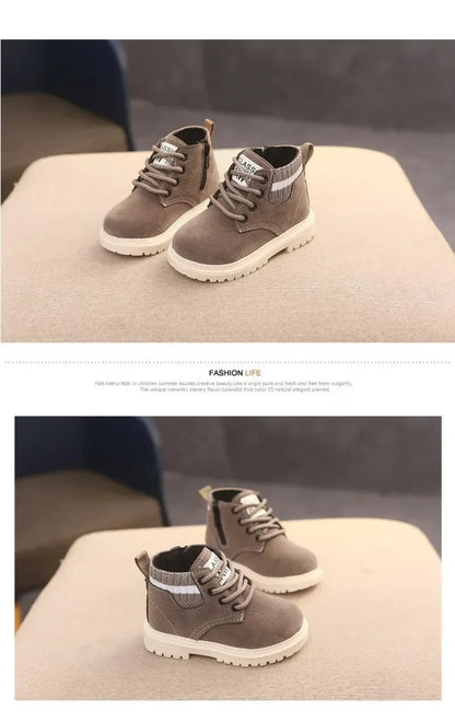 2 Style Plush Kids Winter Boots