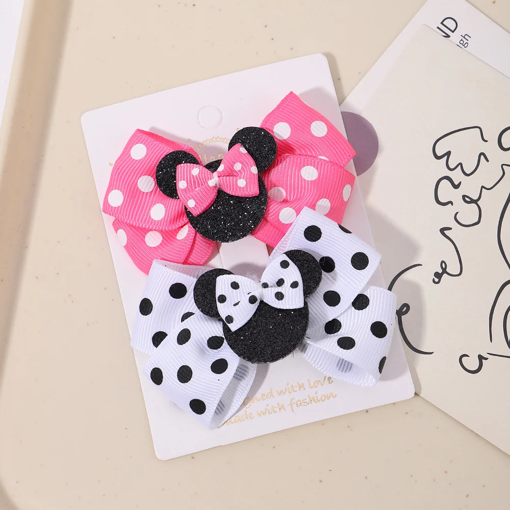 Polka Dot Bow Hair Clips