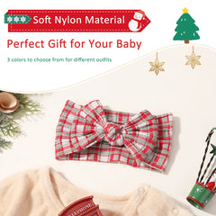Baby Christmas Bow Headbands, 3-Piece Knot Set