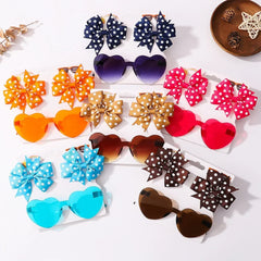 Dot Hairpins & Heart glasses