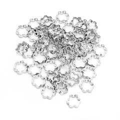 Silver Heart Spacer Beads for DIY Jewelry | PAMU8