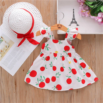 Orange Bow Suspender Dress Set