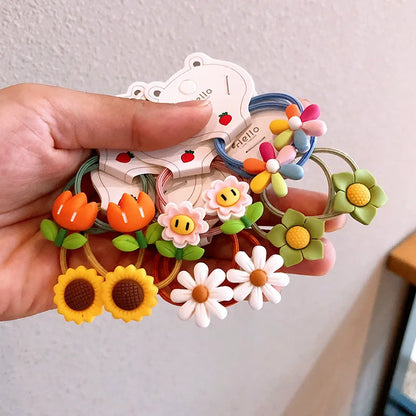 2Pcs Flowers Rubber Band