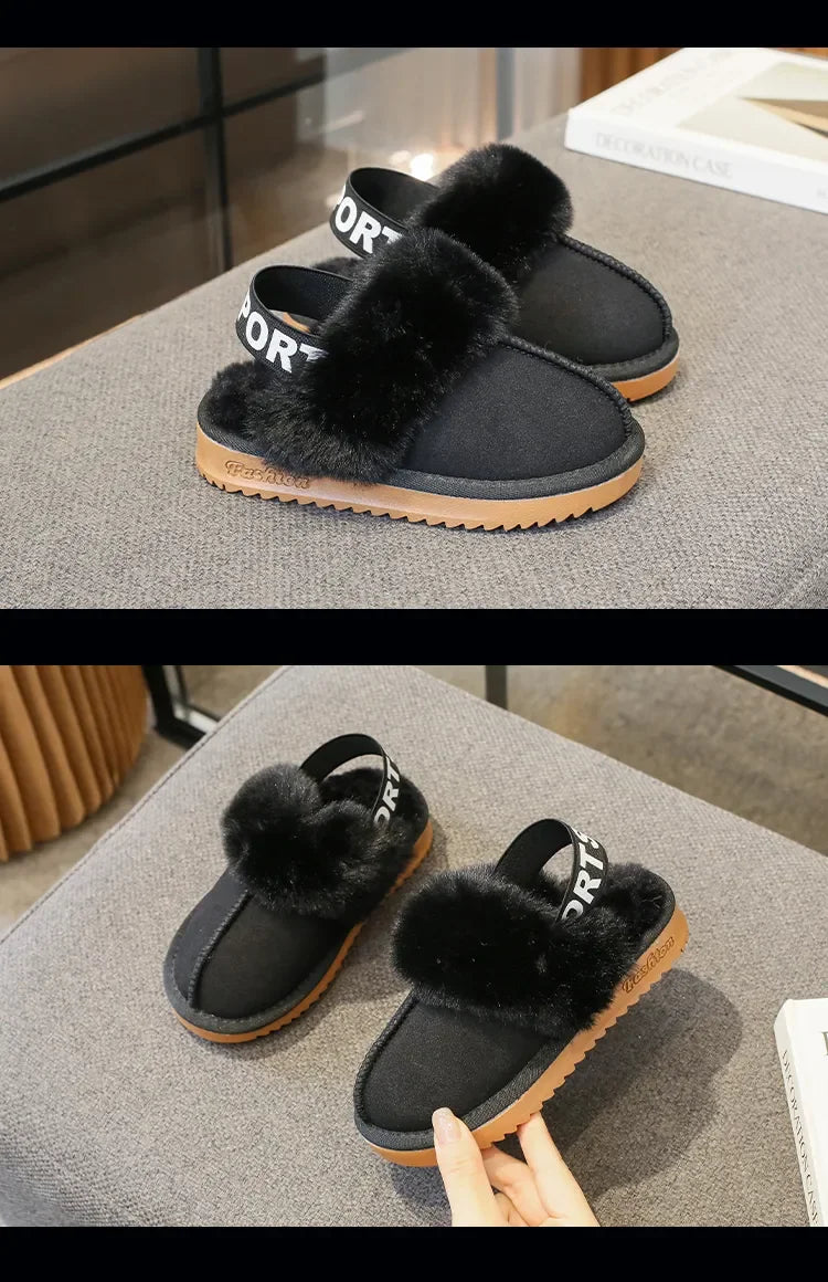 Kids Toes Wrapped Plush Slippers