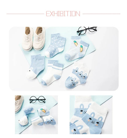 5 Pairs Cute Cat Baby Socks