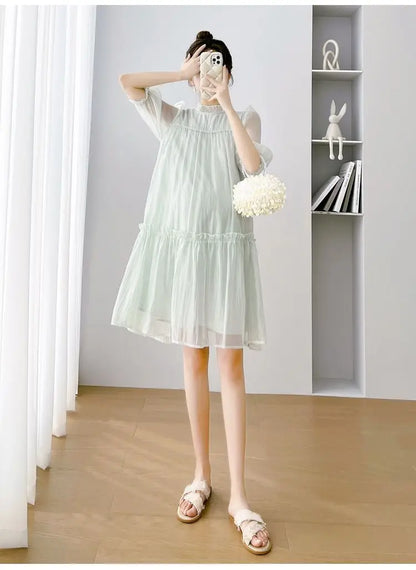 Doll Collar Chiffon  Maternity Dresses