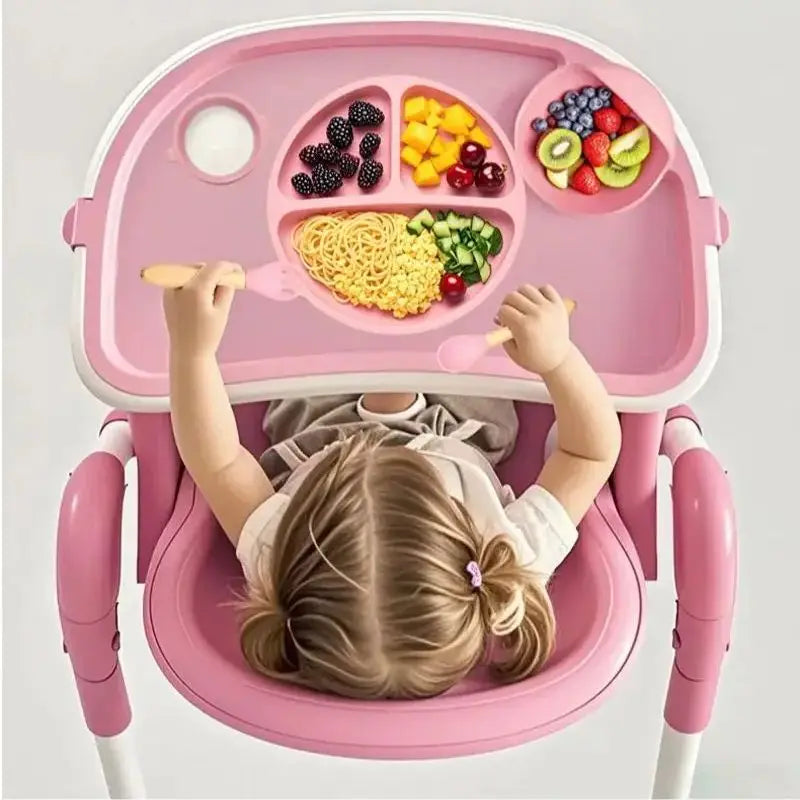 Baby Silicone Tableware Set, Suction Bowls and Utensils
