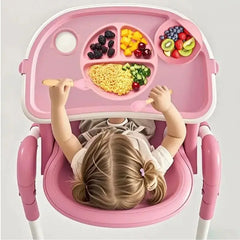 Baby Silicone Tableware Set, Suction Bowls and Utensils