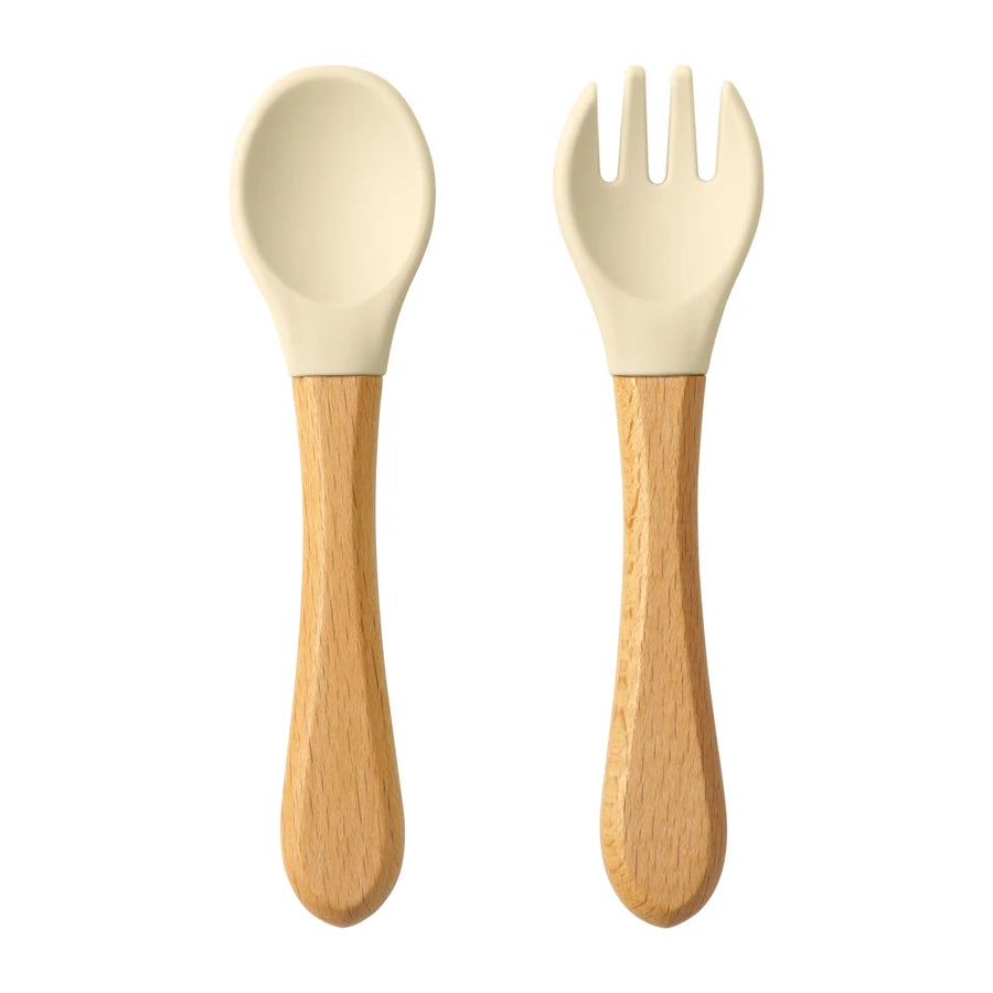Wooden Handle Spoon Fork