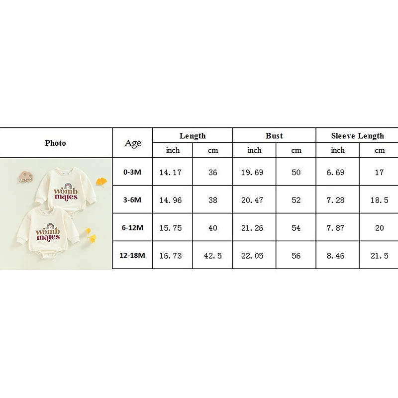 Baby Sweatshirt Romper – Rainbow Letter Print Long-Sleeve Jumpsuit for Newborn & Toddler
