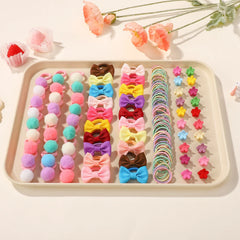 Kids' Bow Hair Ties, 100-Pack Colorful Elastics