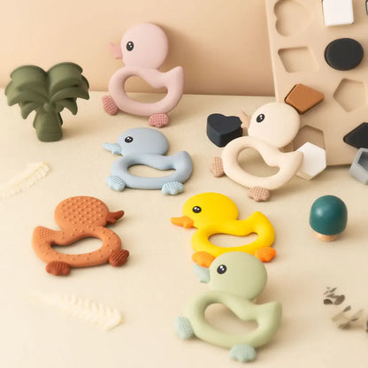 Baby Teether Toys Cartoon Duck Silicone Teether - PAMU8