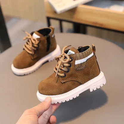 2 Style Plush Kids Winter Boots