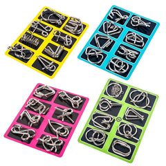 Metal Montessori Puzzle Set, 8 Brain Teaser Toys