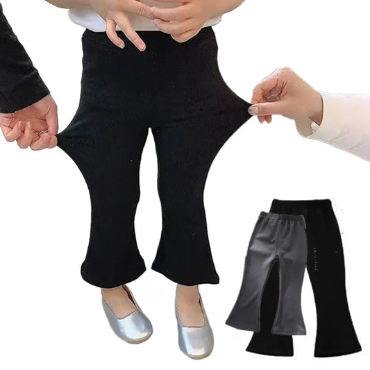 Girls' elastic-waist bootcut leggings