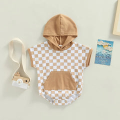 Checkerboard Print Baby Outfit