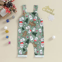 Cartoon Christmas Overall Romper