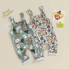 Cartoon Christmas Overall Romper