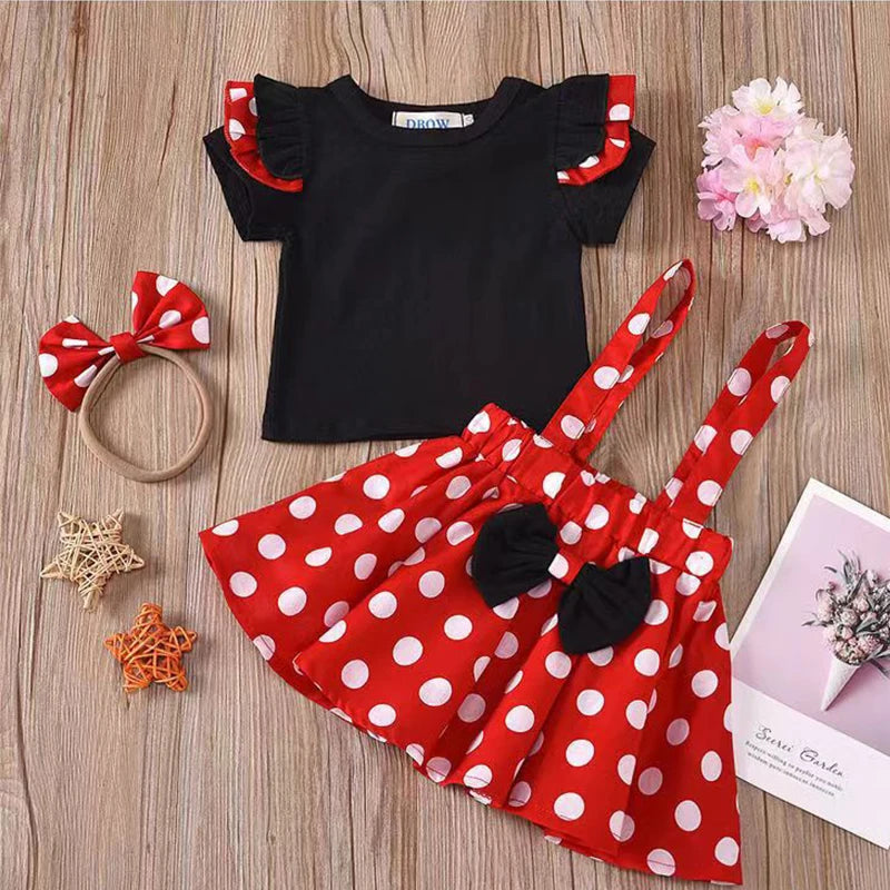 Polka Dot Bow Baby Gown