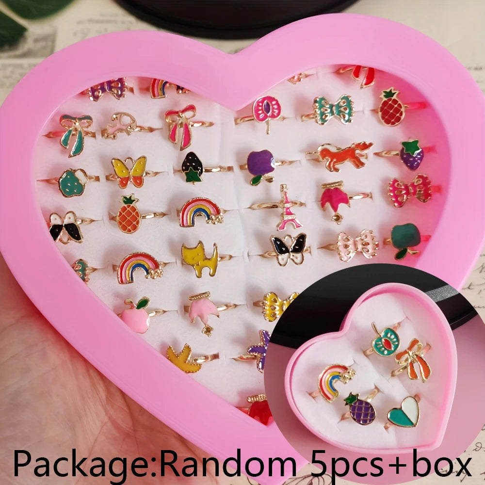 Cute Cartoon Kids Rings Set for Girls | PAMU8