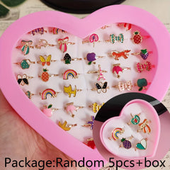 Cute Cartoon Kids Rings Set for Girls | PAMU8