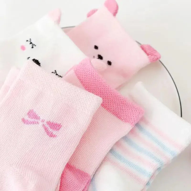 5 Pairs Cute Cat Baby Socks
