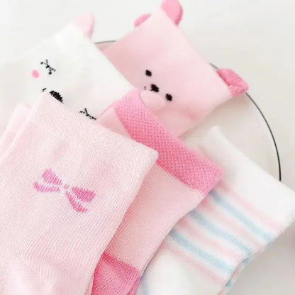 5 Pairs Cute Cat Baby Socks