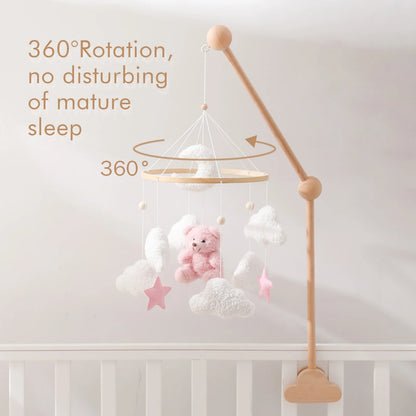Baby Crib Mobile Wooden Rattle Toy