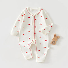 Newborn Cotton Hooded Jumpsuit, Seamless Spring Romper