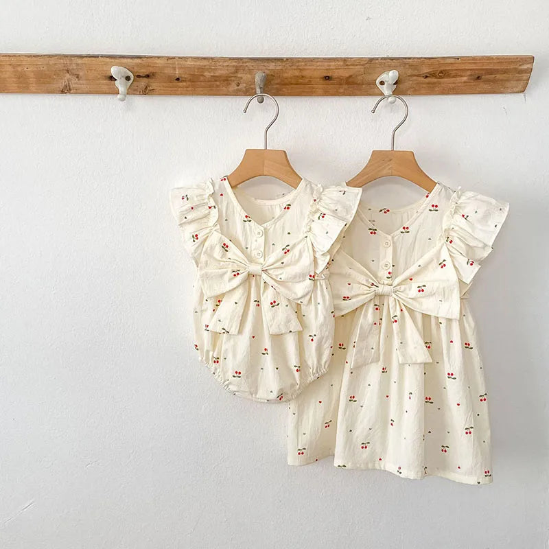 Cherry Girls Bow Jumpsuit