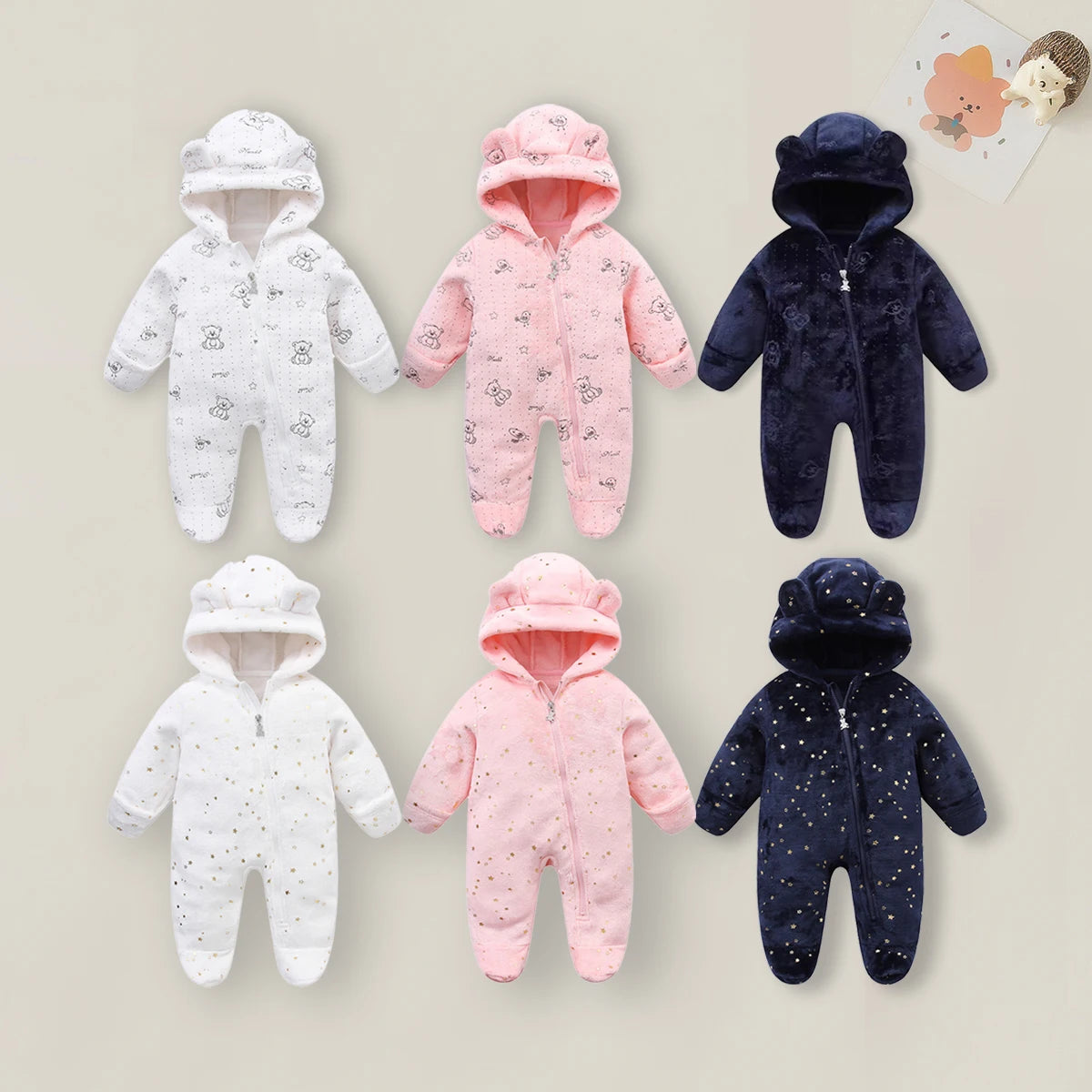 Cartoon Soft Winter Baby Romper