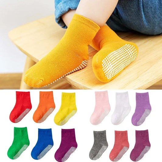 6 Pairs Spring Kids Anti-slip Socks