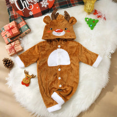 Embroidered Antlers Christmas Jumpsuit