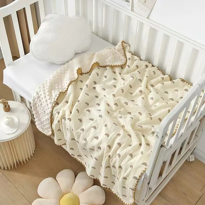 Newborn Bear Print Blanket for Crib, Stroller and Car Seat