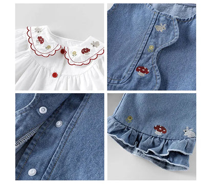Girls Embroidered Rabbit Blouse