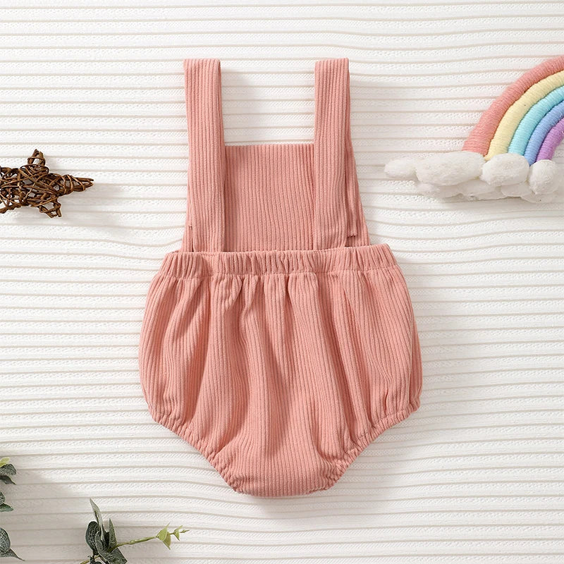 Rainbow Strawberry Embroidery Romper